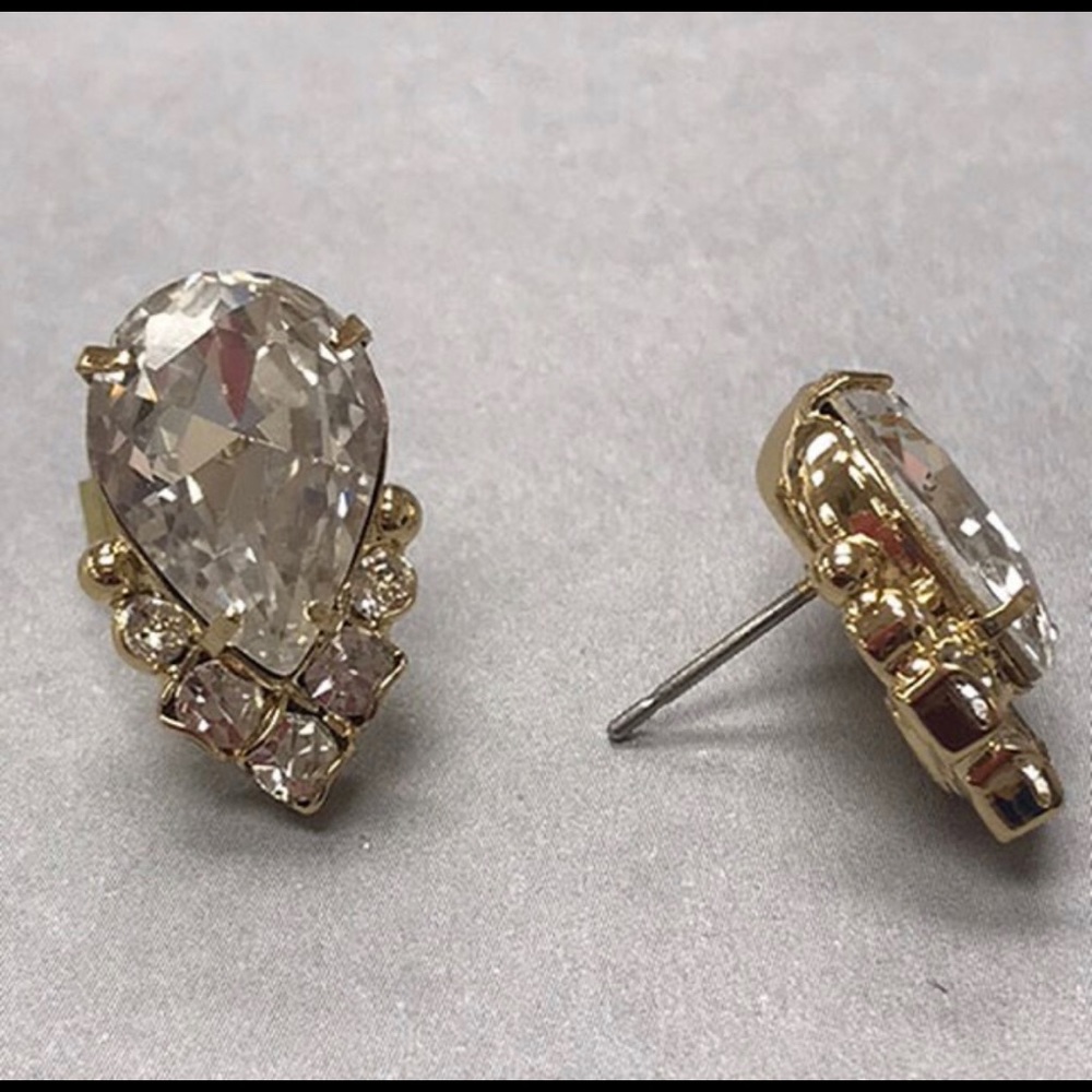 Sorrelli Bright Gold Crystal Pear Cut Earrings,NWT - Picture 5 of 7
